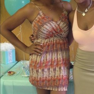 • multicolored earth tone dress •